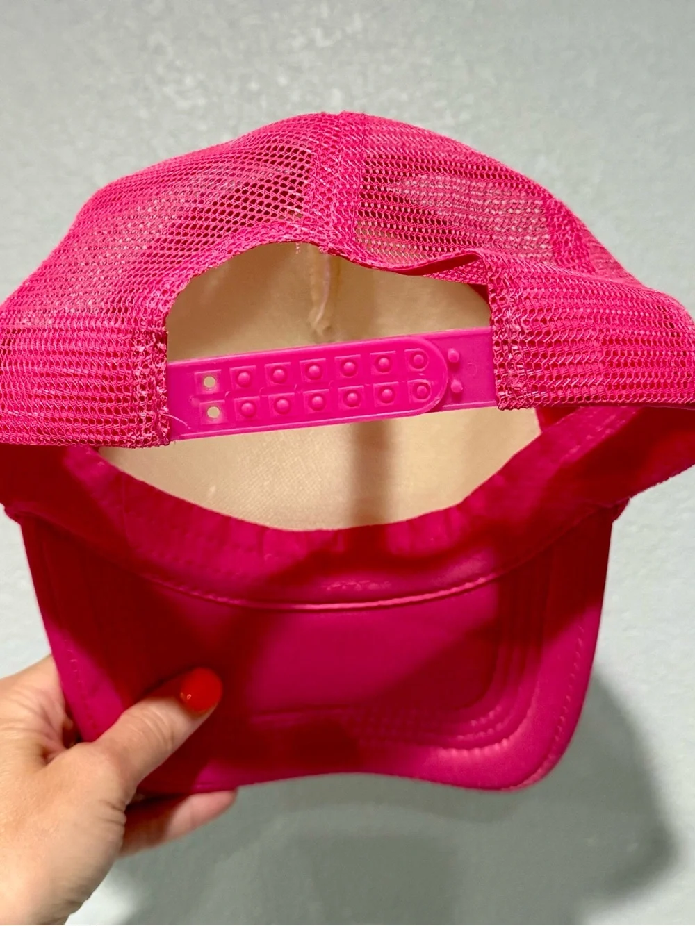 Pink and White Smiley Glitter Trucker Hat
